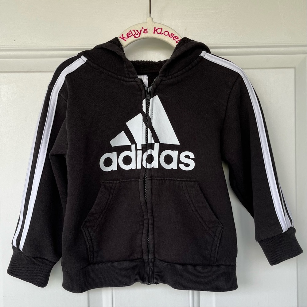 •Adidas• Toddlers Hooded Zipper Jacket - Size 2T